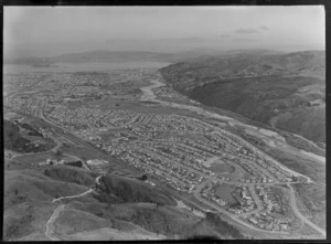 Taita, Lower Hutt, including Hutt River and looking towards Wellington City