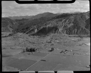 View of the Matakitaki slip, where the worst landslide occurred during the 1929 earthquake, in Murchison, Tasman region