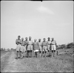 Hon L C M S Amery, British Secretary of State for India, with senior New Zealand officers in Italy, World War II - Photograph taken by Cedric Mentiplay