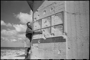 Imitation windows painted on fortified German gun position near Riccione, Italy, World War II - Photograph taken by George Kaye