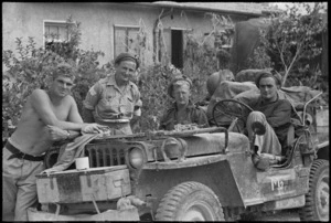 Members of New Zealand Divisional Artillery in the Italian town of Riccione during World War II - Photograph taken by George Kaye