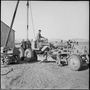 World War II New Zealand engineers road making near Aqaba, Trans Jordania - Photograph taken by M D Elias