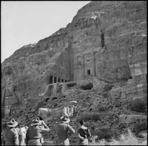 Rock tombs on the red cliff face at Petra, Jordan - Photograph taken by M D Elias