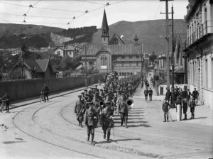 Military procession, Rugby Street, Wellington