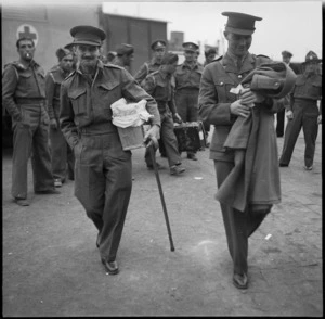 Walking wounded joining the HMS Maunganui at Port Tewfik, Egypt, in World War II