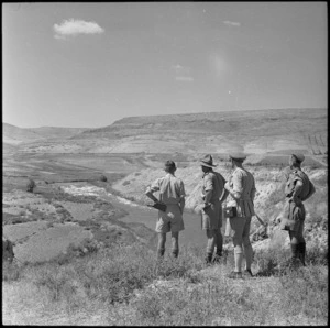 New Zealanders from New Zealand Convalescent Depot view the source of the River Jordan, Palestine, World War II - Photograph taken by H Paton
