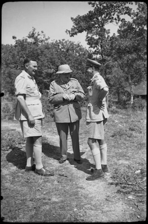 Winston Churchill visiting New Zealand Division - Photograph taken by W A Brodie