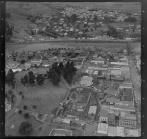 Whanganui, Manawatu-Wanganui Region, featuring Queens Park, including Wanganui War Memorial Hall under construction