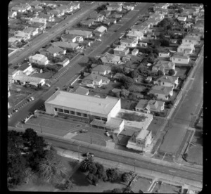 Mt Roskill/Onehunga area, Auckland, including unidentified business premises and rows of houses