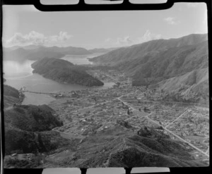 Picton, includes harbour, wharf, boats, housing and township, Marlborough District