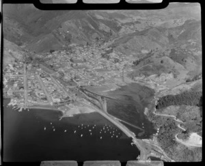 Picton township and harbour, Marlborough District, including housing and hills