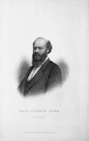 Cochran, John, fl. 1821-1867 :Revd. Joseph Dare, Victoria. Engraved from a photgraph. [ca 1860]