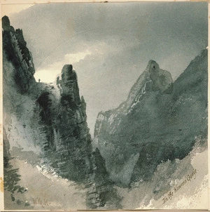 Hodgkins, William Mathew, 1833-1898 :In the Kawara Gorge. [1880s?]