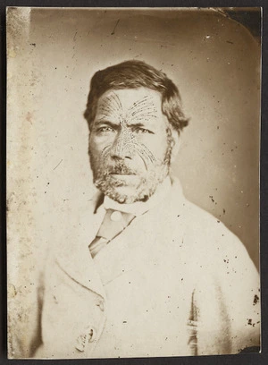 NZ Government Tourist Department (Wellington) :Portrait of unidentified Maori man