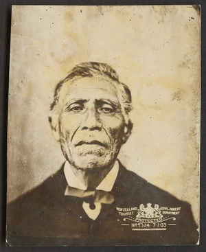 NZ Government Tourist Department (Wellington) :Portrait of unidentified Maori man