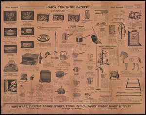 Mason Struthers :Mason Struthers gazette. June number. Hardware, electric goods, sports, tools, china, fancy goods, dairy supplies. [1935].