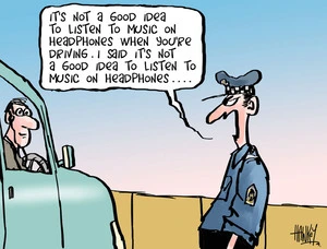 Hawkey, Allan Charles, 1941- :'It's not a good idea to listen to music on headphones when you're driving. I said it's not a good idea to listen to music on headphones...'. 12 July 2012