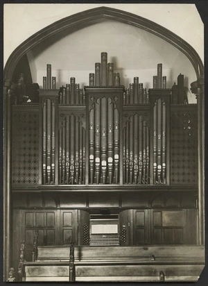 Organ at St Peter's Church, Willis Street, Wellington - Photograph taken by The Wellington Photographic Works