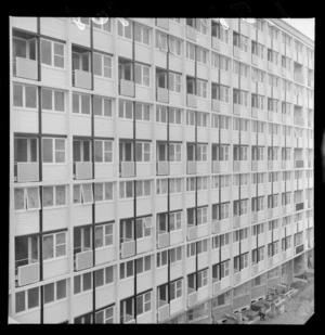 Exterior view, state flats, The Terrace, Wellington