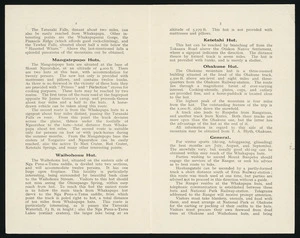 [Tongariro National Park Board] :Mangatepopo Huts, Waihohonu Hut, Ketetahi Hut, Ohakune Hut, General [Inside spread. 1928]