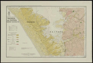 Geological map of Waioneke and Kaipara survey districts / drawn by G.E. Harris.