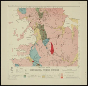 Geological map of Coromandel survey district / compiled and drawn by G.E. Harris.