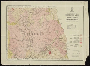 Geological map of Ohinemuri and Waihi north survey districts / compiled and drawn by G.E. Harris.