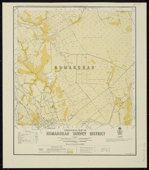 Geological map of Komakorau survey district / drawn by G.E. Harris.