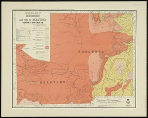 Geological map of Horohoro and part of Ngautuku survey districts / drawn by G.E. Harris.