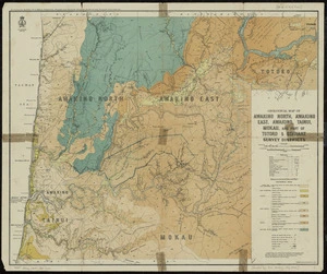 Geological map of Awakino north, Awakino east, Awakino, Tainui, Mokau, and part of Totoro & Otanake survey districts / drawn by G.E. Harris.