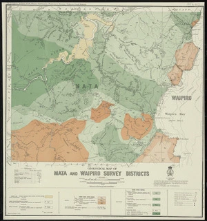 Geological map of Mata and Waipiro survey districts / drawn by G.E. Harris.