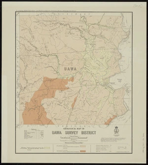 Geological map of Uawa survey district / compiled and drawn by G.E. Harris.