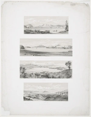 Barraud, Charles Decimus, 1822-1897 :Roto Iti, Freeman's Bay Auckland Harbour, Coromandel Harbour, Roto Rua. C D Barraud delt, Published by C F Kell, London, [1877].