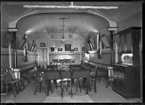 Interior of the Heretaunga Boating Club, probably 1915 or 1916.