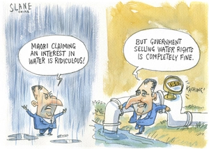 Slane, Christopher, 1957- :'Maori claiming an interest in water is ridiculous! But government selling water rights is completely fine.' 20 July 2012