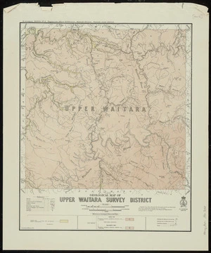 Geological map of Upper Waitara Survey District / drawn by G.E. Harris.