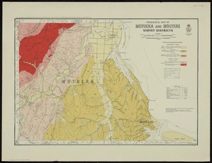 Geological map of Motueka and Moutere survey districts / drawn by G.E. Harris.