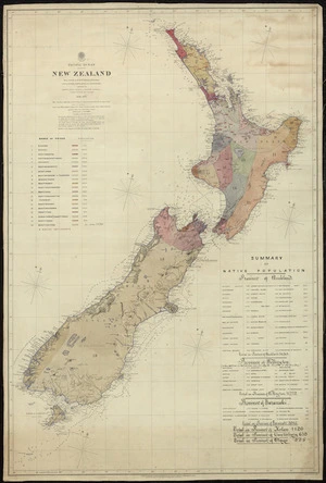 Summary of native population / New Zealand, Pacific Ocean from surveys in HMS Acheron & Pandora