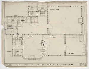 Mitchell & Mitchell, Architects :Haskell Anderson residence Salamanca Road, Wellington. Drawing no. 3. July 1939.