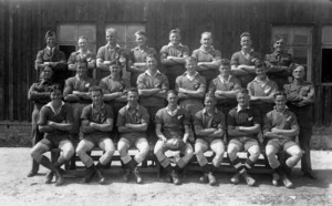 New Zealand prisoners of war football team at Stalag 344, Germany - Photograph taken by C E Chetwin