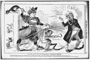 [Blomfield, William], 1866-1938 :We want an Act for the Protection of Undersized Husbands. New Zealand Observer and Free Lance, 8 April 1897.