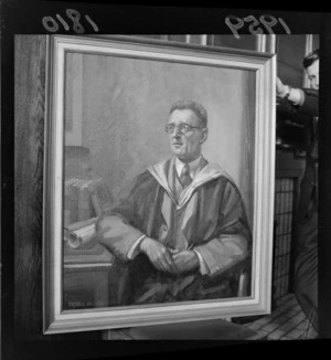 Painting of a former director of Wellington Technical College, by F V Ellis, 1955