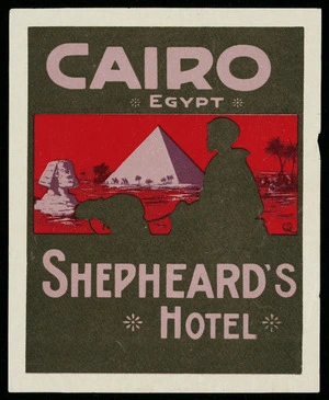 Shepheard's Hotel luggage label