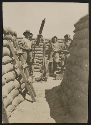 Anti-aircraft gun in a trench