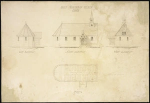 Beatson, William, 1807-1870 :Saint Barnabas' Church, Stoke / W Beatson, architect. [Plan, and elevations. 1861-1863].