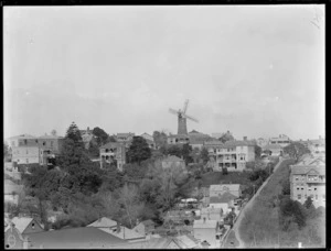 Scene in Auckland including J Partington's windmill