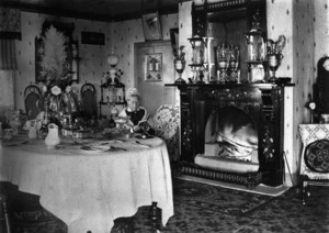 Dining room interior - Photograph taken by Arthur Thomas Bothamley