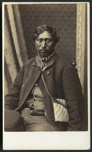 Otago School of Photography (Dunedin) fl 1866 :Portrait of unidentified Maori man