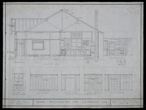 Atkins & Mitchell, architects :House Wellington for J R Frethey, Esq. September 1925. Sections and details of panelling