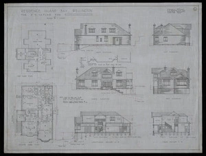 Atkins & Mitchell, architects :Residence Island Bay Wellington, for D H Taylor Esq. June 12th 1928. Elevations, plan and sections